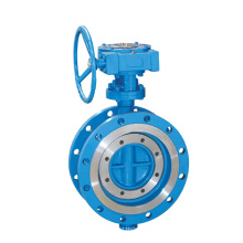 Big Size wcb/ss triple Resilient seated double eccentric flanged butterfly valve